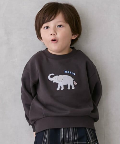 petit main / プティマイン スウェット | モチーフトレーナー（コゲ茶）