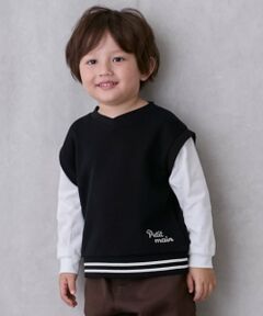 petit main / プティマイン Tシャツ | ベストレイヤード長袖Tシャツ