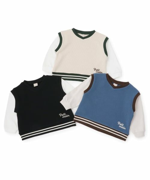 petit main / プティマイン Tシャツ | ベストレイヤード長袖Tシャツ | 詳細10