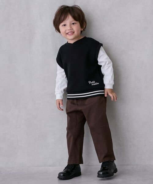 petit main / プティマイン Tシャツ | ベストレイヤード長袖Tシャツ | 詳細2