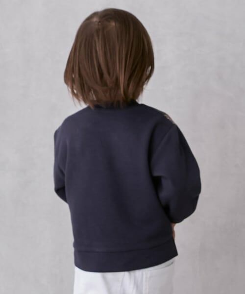 petit main / プティマイン Tシャツ | 【リンク】チェックドッキング長袖Tシャツ | 詳細1