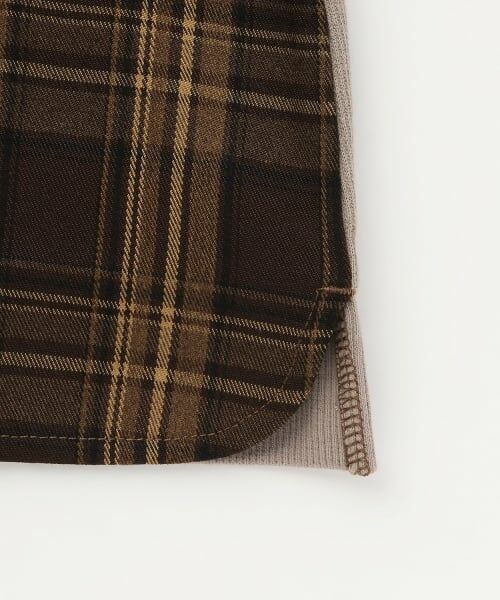 petit main / プティマイン Tシャツ | 【リンク】チェックドッキング長袖Tシャツ | 詳細9