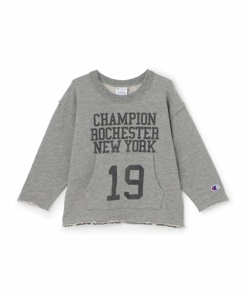 petit main / プティマイン スウェット | 【champion】ナンバリングポケットトレーナー(サイズ:100～150)（トップ グレー）