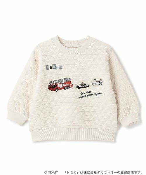 petit main / プティマイン スウェット | 【TOMICA】キルティングトレーナー（アイボリー）