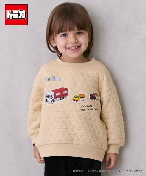 petit main / プティマイン スウェット | 【TOMICA】キルティングトレーナー（クリーム）