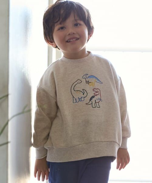 petit main / プティマイン スウェット | 〈フワのびっと〉刺しゅうアソートトレーナー（シナモン）