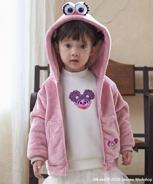 petit main / プティマイン パーカー | 【SESAME STREET】もこもこパーカー（ピンク）