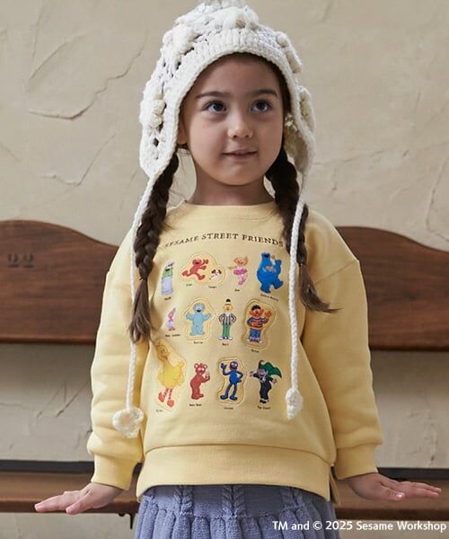 petit main / プティマイン スウェット | 【SESAME STREET】キャラいっぱいトレーナー（クリーム）