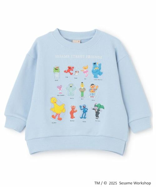 petit main / プティマイン スウェット | 【SESAME STREET】キャラいっぱいトレーナー（ライト ブルー）