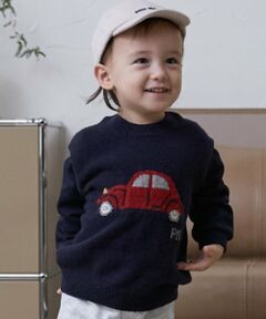 petit main / プティマイン ニット・セーター | ニット柄ドッキングトレーナー