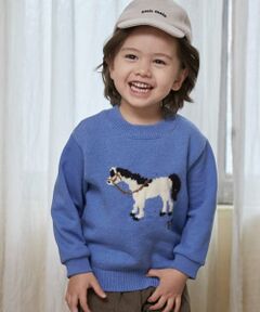 petit main / プティマイン ニット・セーター | ニット柄ドッキングトレーナー