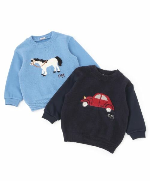 petit main / プティマイン ニット・セーター | ニット柄ドッキングトレーナー | 詳細10