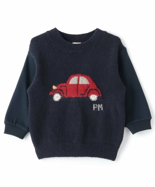 petit main / プティマイン ニット・セーター | ニット柄ドッキングトレーナー | 詳細3