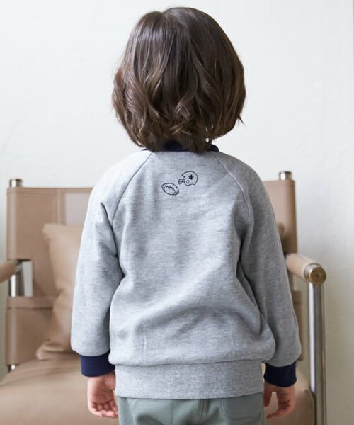 petit main / プティマイン スウェット | 【GOODPRICE】裏起毛衿配色トレーナー | 詳細1