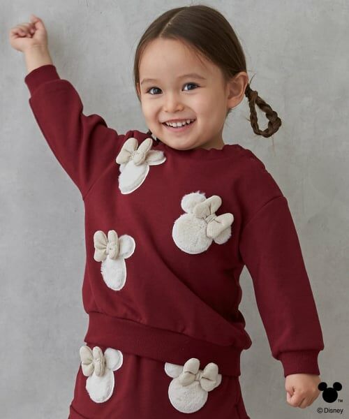 petit main / プティマイン スウェット | 【Disney】アップリケトレーナー（赤）
