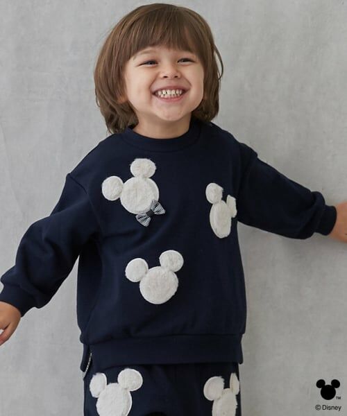 petit main / プティマイン スウェット | 【Disney】アップリケトレーナー（紺）