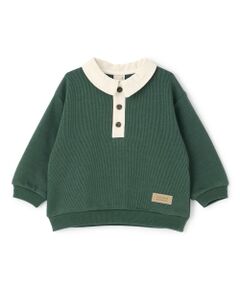 petit main / プティマイン スウェット | 衿つき配色裏起毛トレーナー