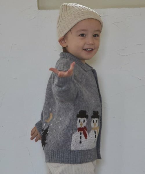 petit main / プティマイン ニット・セーター | 【ウォッシャブル】モチーフカウチンニットはおり | 詳細1