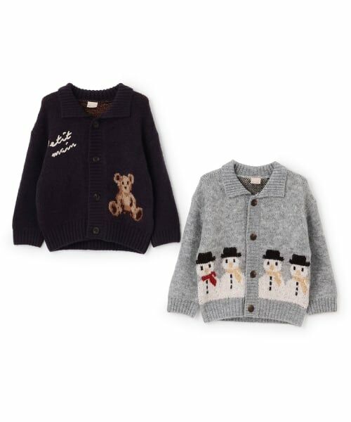 petit main / プティマイン ニット・セーター | 【ウォッシャブル】モチーフカウチンニットはおり | 詳細14