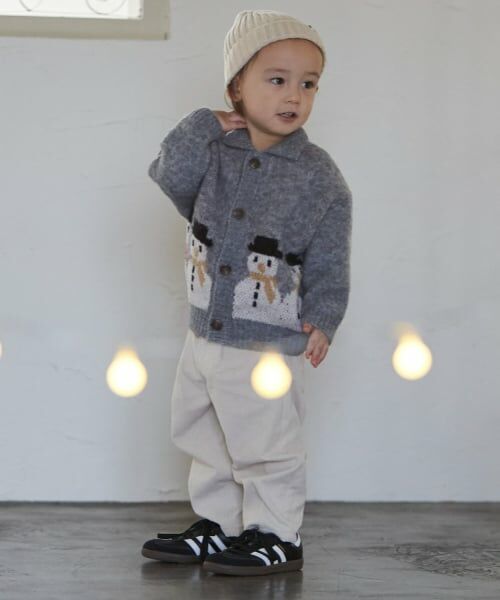 petit main / プティマイン ニット・セーター | 【ウォッシャブル】モチーフカウチンニットはおり | 詳細3