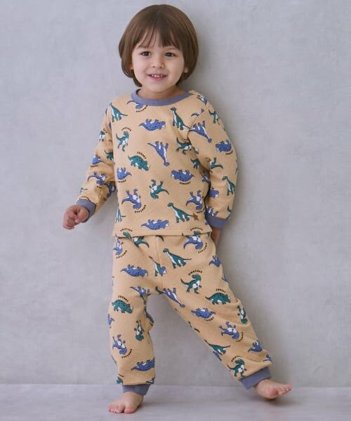 petit main / プティマイン ルームウェア | BOYSキルティングパジャマ（ベージュ）