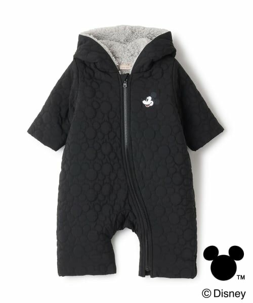 petit main / プティマイン ベビー・キッズウエア | 【Disney】キルティングジャンプスーツ（黒）