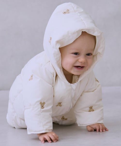 petit main / プティマイン ベビー・キッズウエア | アソート刺しゅう中綿ジャンプスーツ | 詳細1