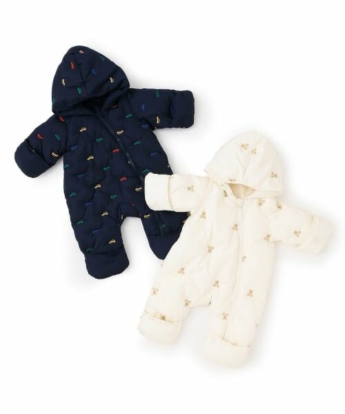 petit main / プティマイン ベビー・キッズウエア | アソート刺しゅう中綿ジャンプスーツ | 詳細11