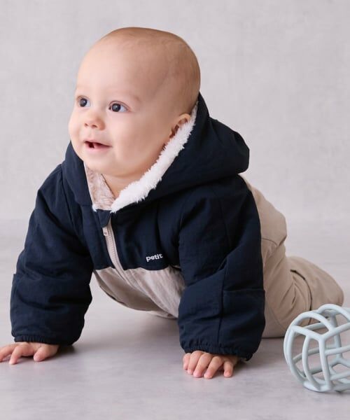 petit main / プティマイン ベビー・キッズウエア | 配色切替ジャンプスーツ | 詳細1