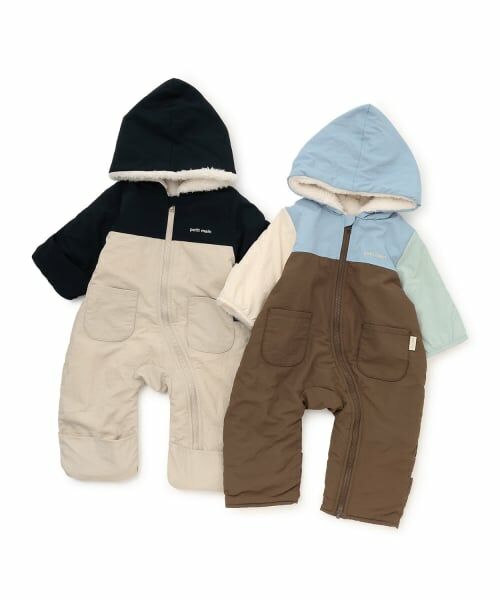 petit main / プティマイン ベビー・キッズウエア | 配色切替ジャンプスーツ | 詳細12