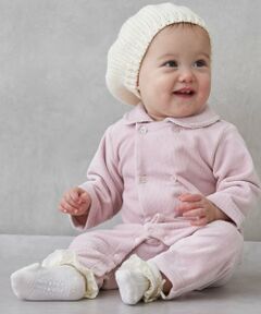 petit main / プティマイン ロンパース | ダブルボタン衿つきカバーオール