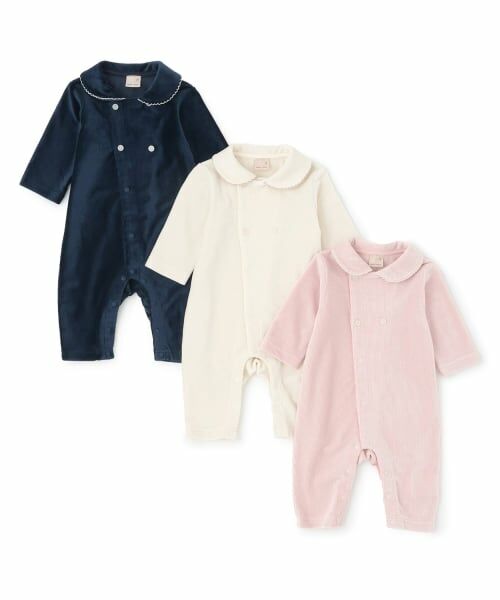 petit main / プティマイン ロンパース | ダブルボタン衿つきカバーオール | 詳細11