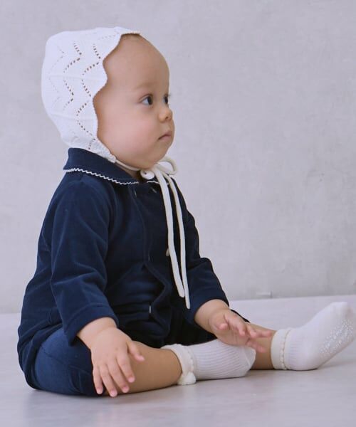 petit main / プティマイン ロンパース | ダブルボタン衿つきカバーオール | 詳細3