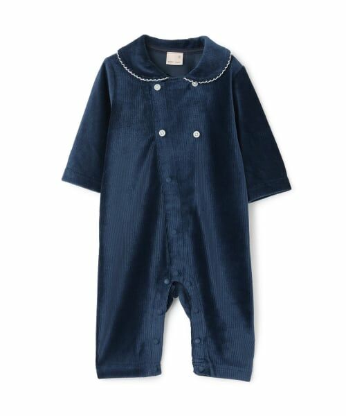 petit main / プティマイン ロンパース | ダブルボタン衿つきカバーオール | 詳細4
