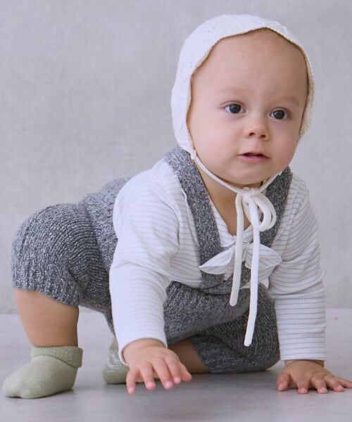 petit main / プティマイン ベビー・キッズウエア | サスつきニットパンツセット | 詳細1