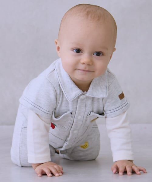 petit main / プティマイン ロンパース | 総刺しゅう衿つきカバーオール | 詳細1