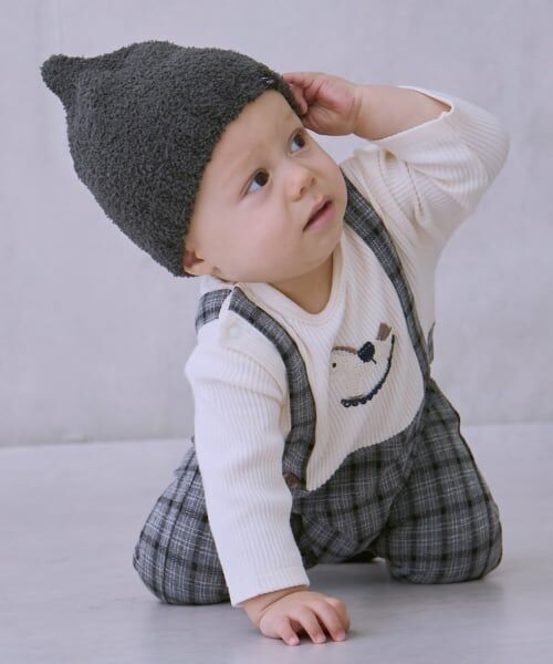 petit main / プティマイン ロンパース | サス付きモチーフカバーオール | 詳細1