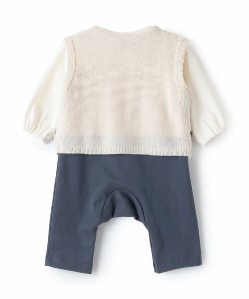 petit main / プティマイン ロンパース | クロシェベストつきカバーオール | 詳細7