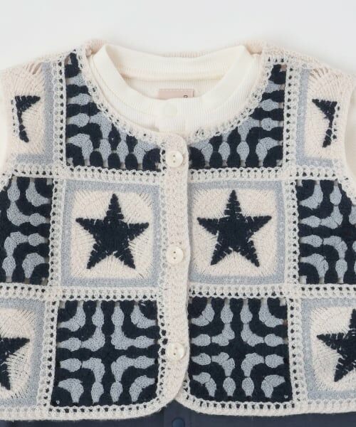 petit main / プティマイン ロンパース | クロシェベストつきカバーオール | 詳細9