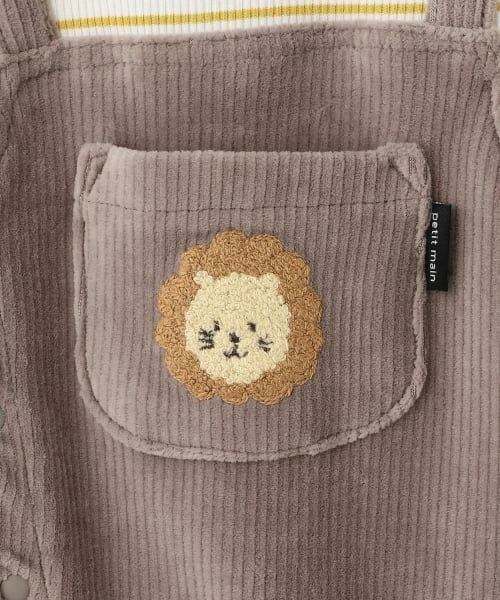 petit main / プティマイン ロンパース | アニマルサロペ風カバーオール | 詳細10