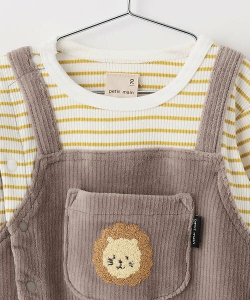 petit main / プティマイン ロンパース | アニマルサロペ風カバーオール | 詳細7