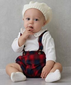 petit main / プティマイン ベビー・キッズウエア | 衿刺しゅうサロペットセット