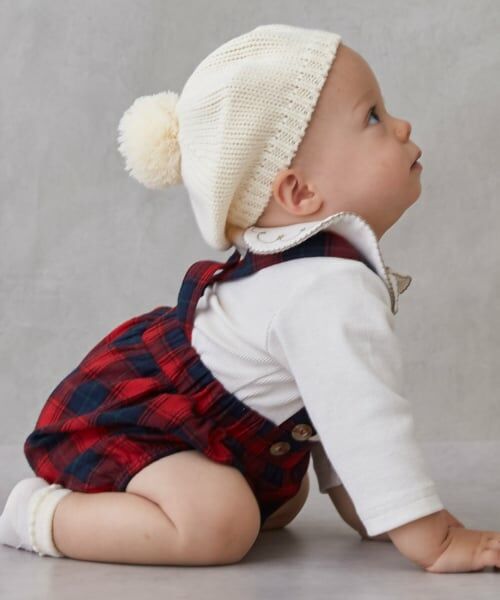 petit main / プティマイン ベビー・キッズウエア | 衿刺しゅうサロペットセット | 詳細1