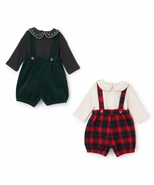 petit main / プティマイン ベビー・キッズウエア | 衿刺しゅうサロペットセット | 詳細15