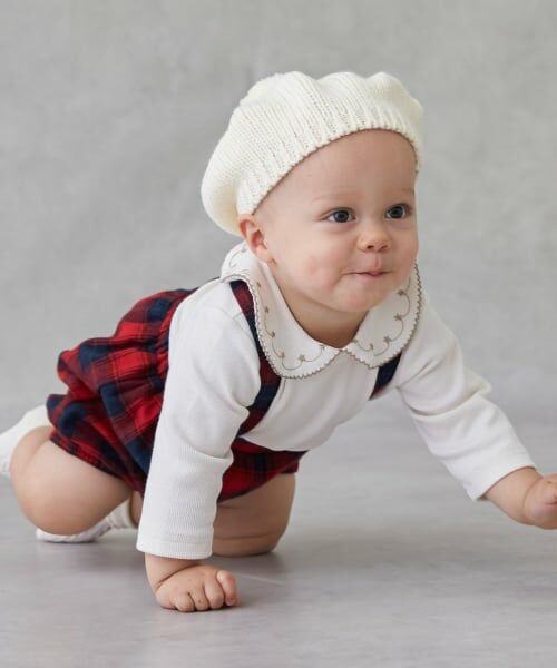 petit main / プティマイン ベビー・キッズウエア | 衿刺しゅうサロペットセット | 詳細3