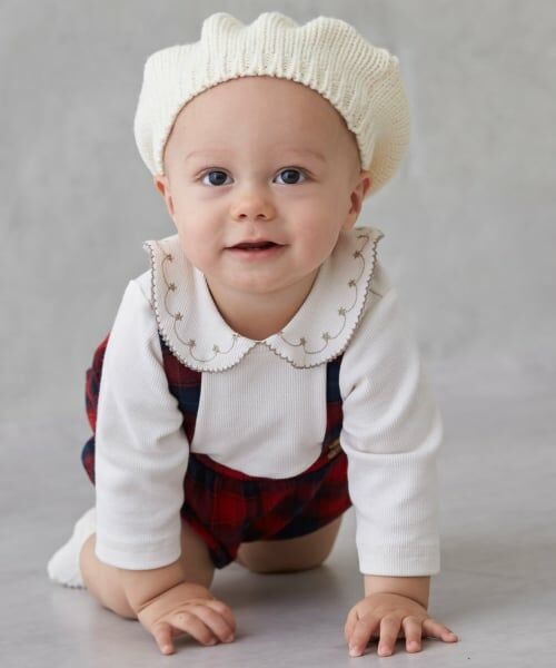 petit main / プティマイン ベビー・キッズウエア | 衿刺しゅうサロペットセット | 詳細4