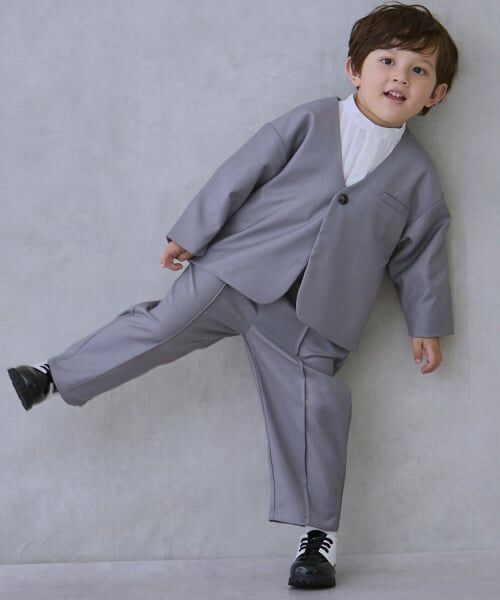 petit main / プティマイン セットアップ | 【セミフォーマル】ノーカラーJK+ロングパンツセットアップ | 詳細1