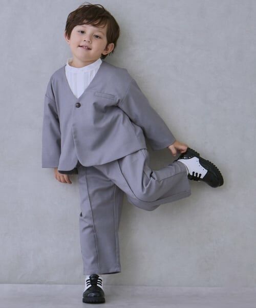 petit main / プティマイン セットアップ | 【セミフォーマル】ノーカラーJK+ロングパンツセットアップ | 詳細2