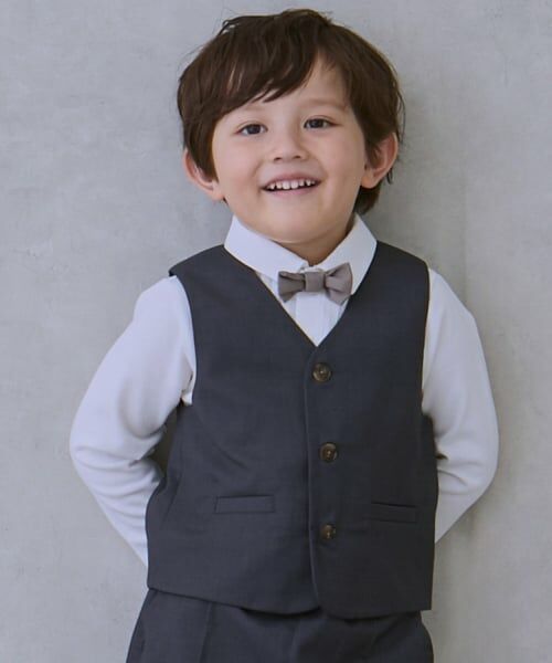 petit main / プティマイン カーディガン・ボレロ | 【セミフォーマル】フォーマルベスト(チャコール)