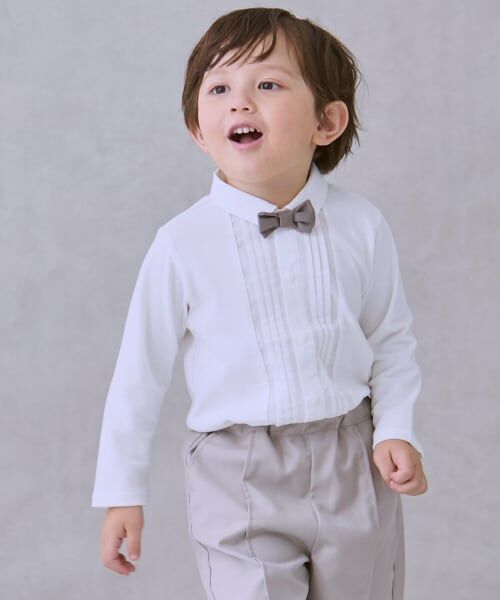 petit main / プティマイン シャツ・ブラウス | 【セミフォーマル】蝶ネクタイつきカットソーシャツ | 詳細2